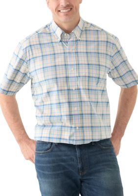Nautica Men's Big & Tall Short Sleeve Plaid Woven Shirt, 4XL Big