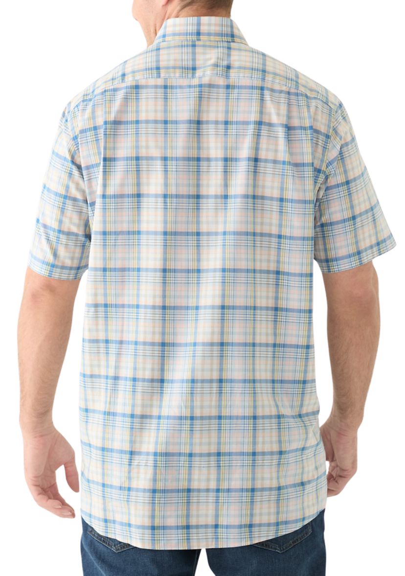 Big & Tall Short Sleeve Plaid Woven Shirt