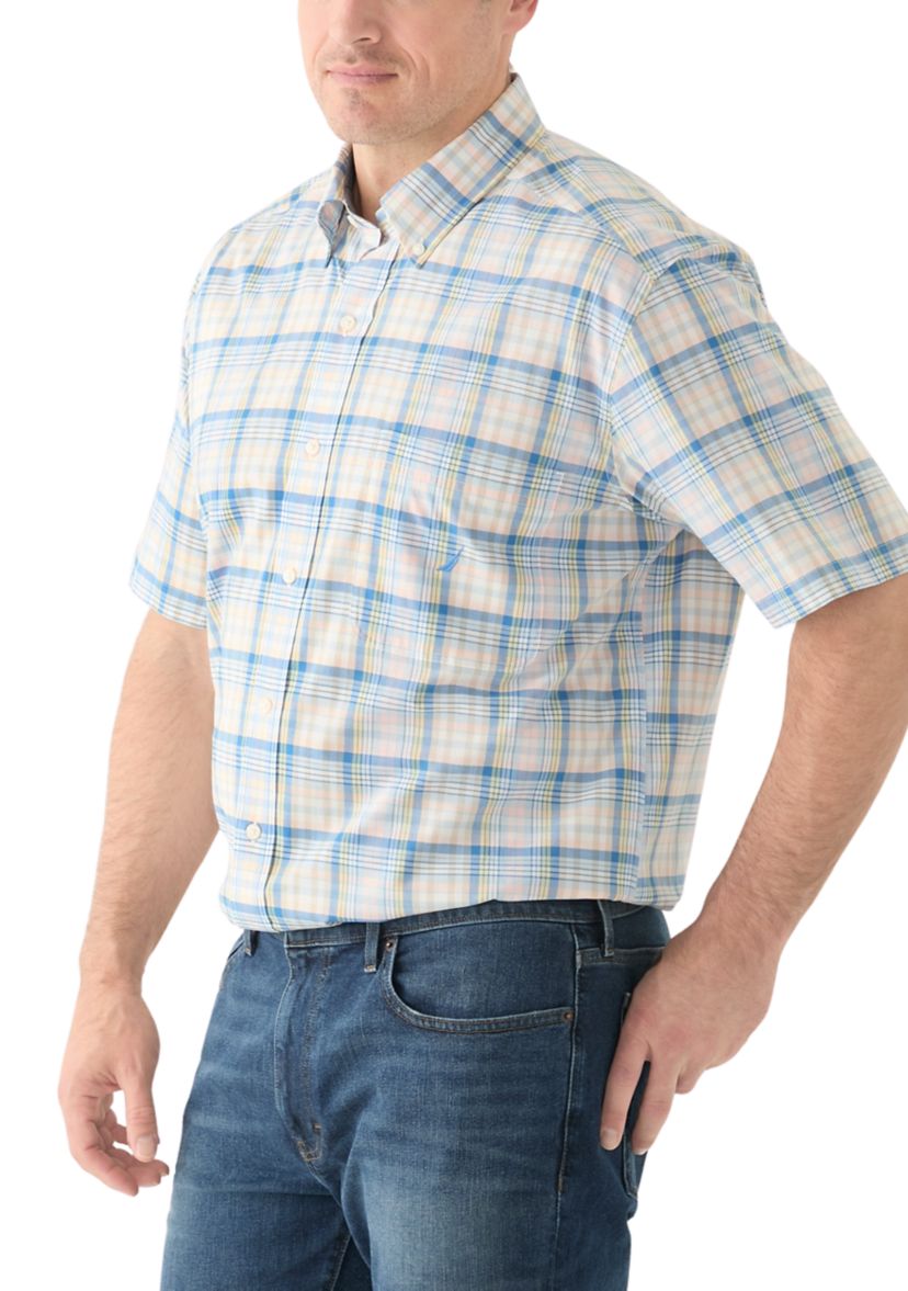 Big & Tall Short Sleeve Plaid Woven Shirt