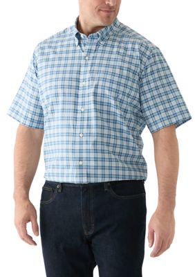 Nautica Men's Big & Tall Short Sleeve Plaid Woven Shirt, 4XL Big