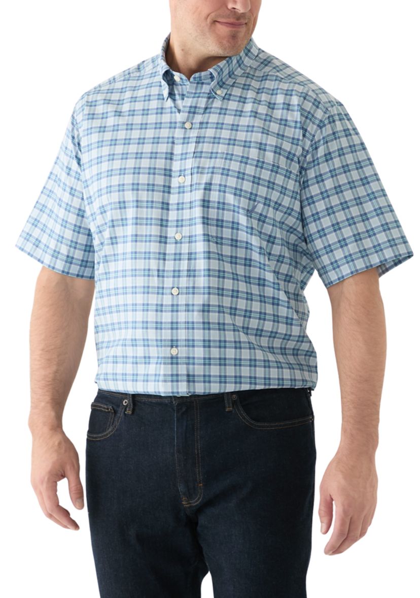 Big & Tall Short Sleeve Plaid Woven Shirt