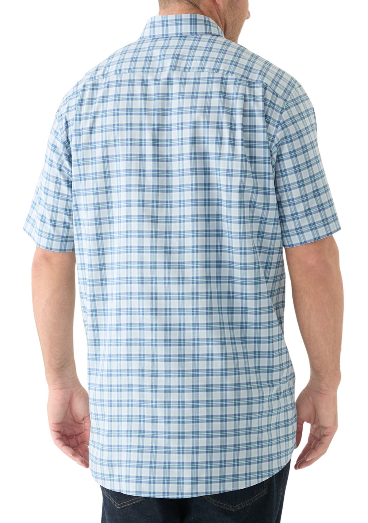 Big & Tall Short Sleeve Plaid Woven Shirt