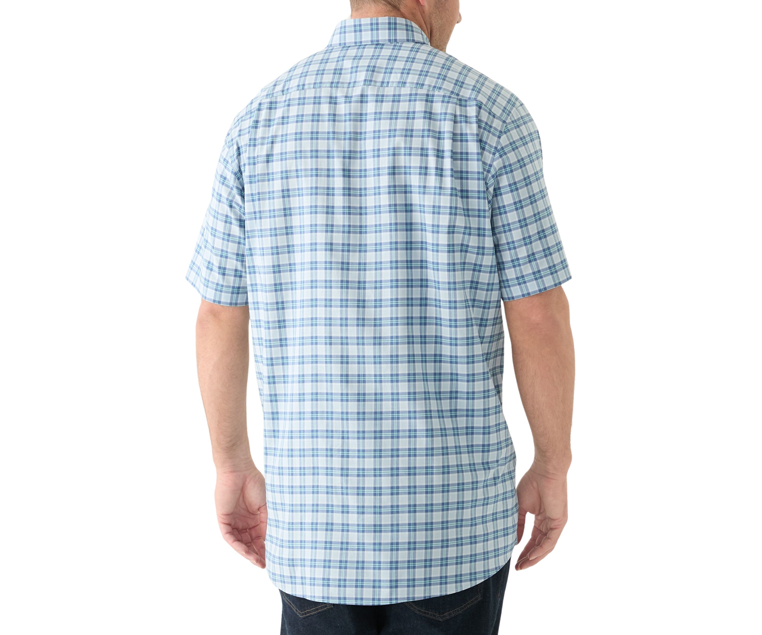 Big & Tall Short Sleeve Plaid Woven Shirt