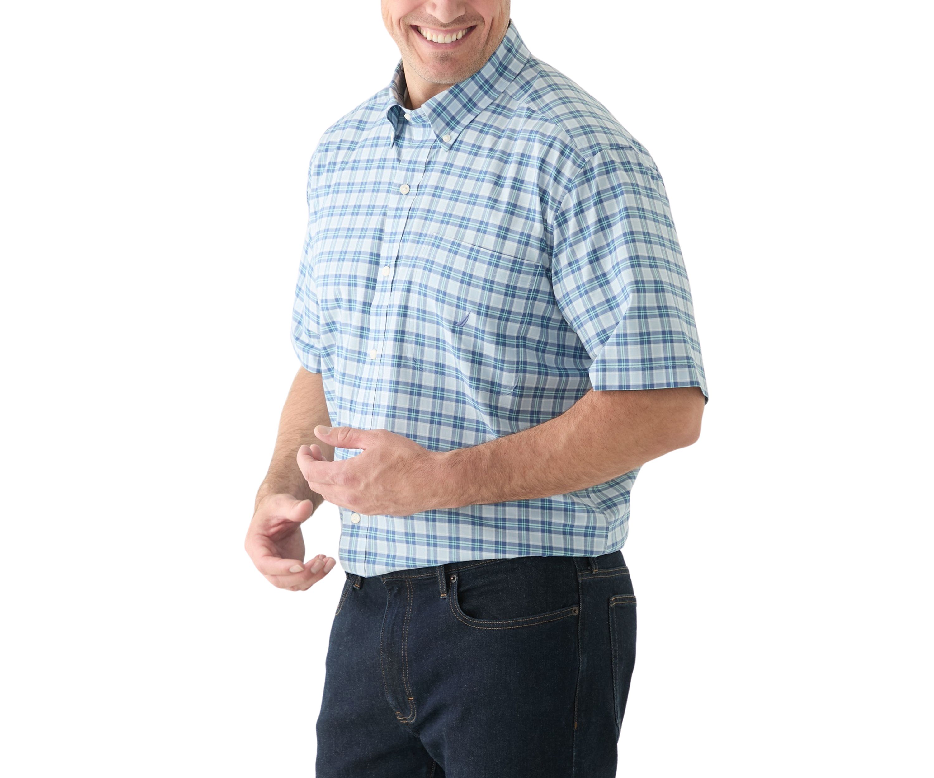 Big & Tall Short Sleeve Plaid Woven Shirt