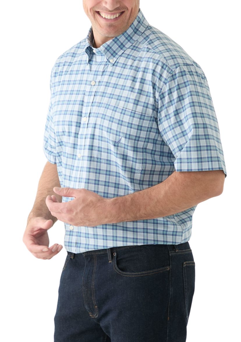 Big & Tall Short Sleeve Plaid Woven Shirt