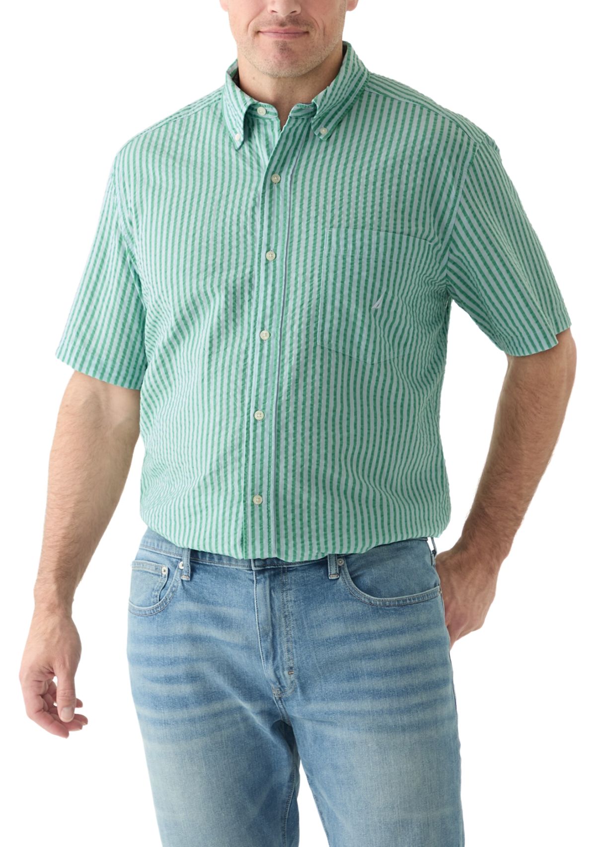 Big & Tall Printed Button Down Shirt