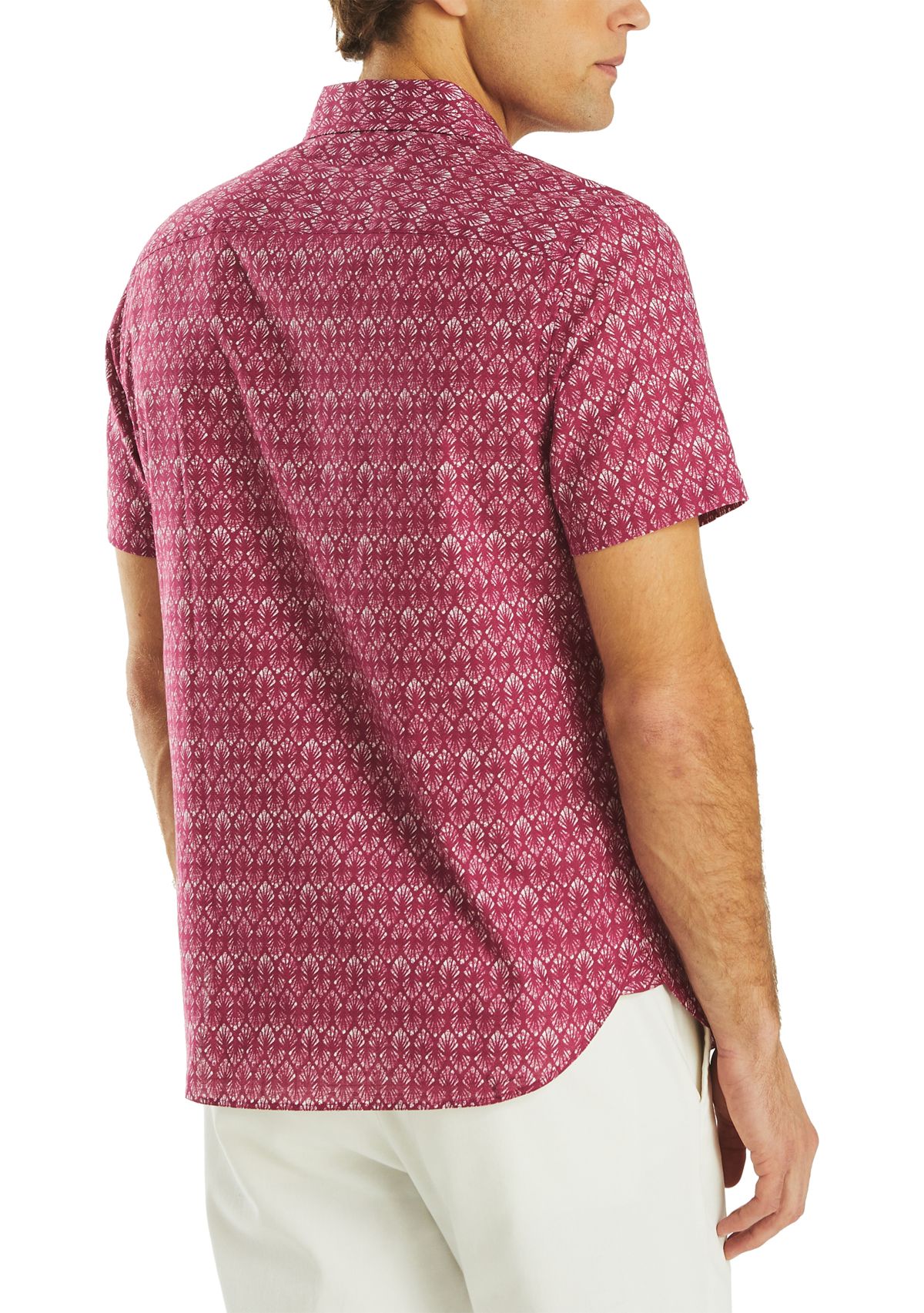 Big & Tall Striped Short Sleeve Camp Shirt