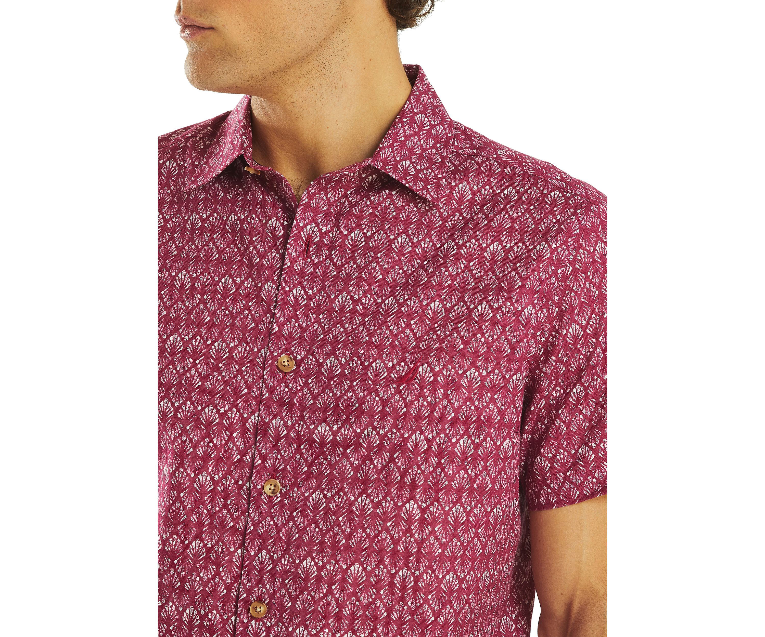 Big & Tall Striped Short Sleeve Camp Shirt
