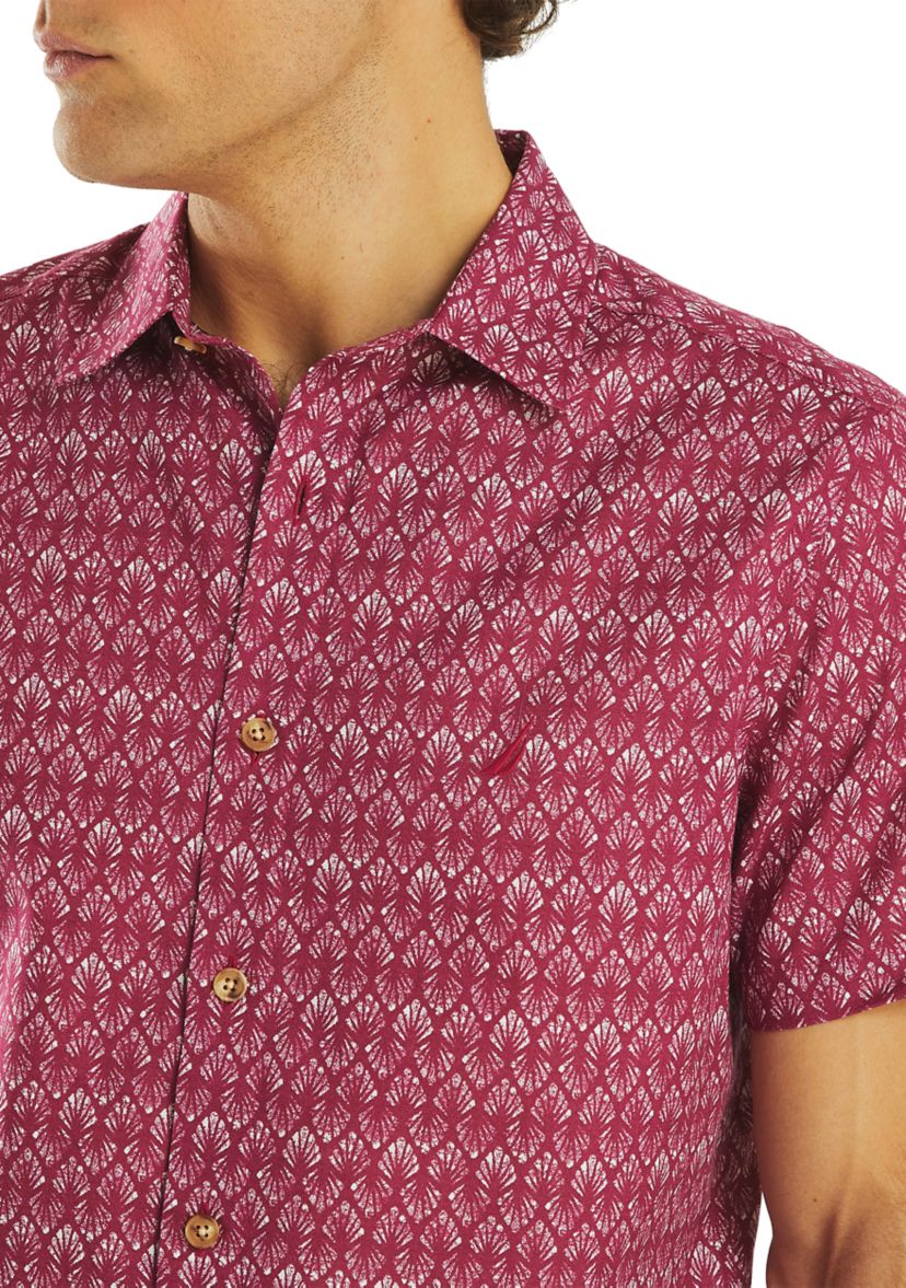 Big & Tall Striped Short Sleeve Camp Shirt
