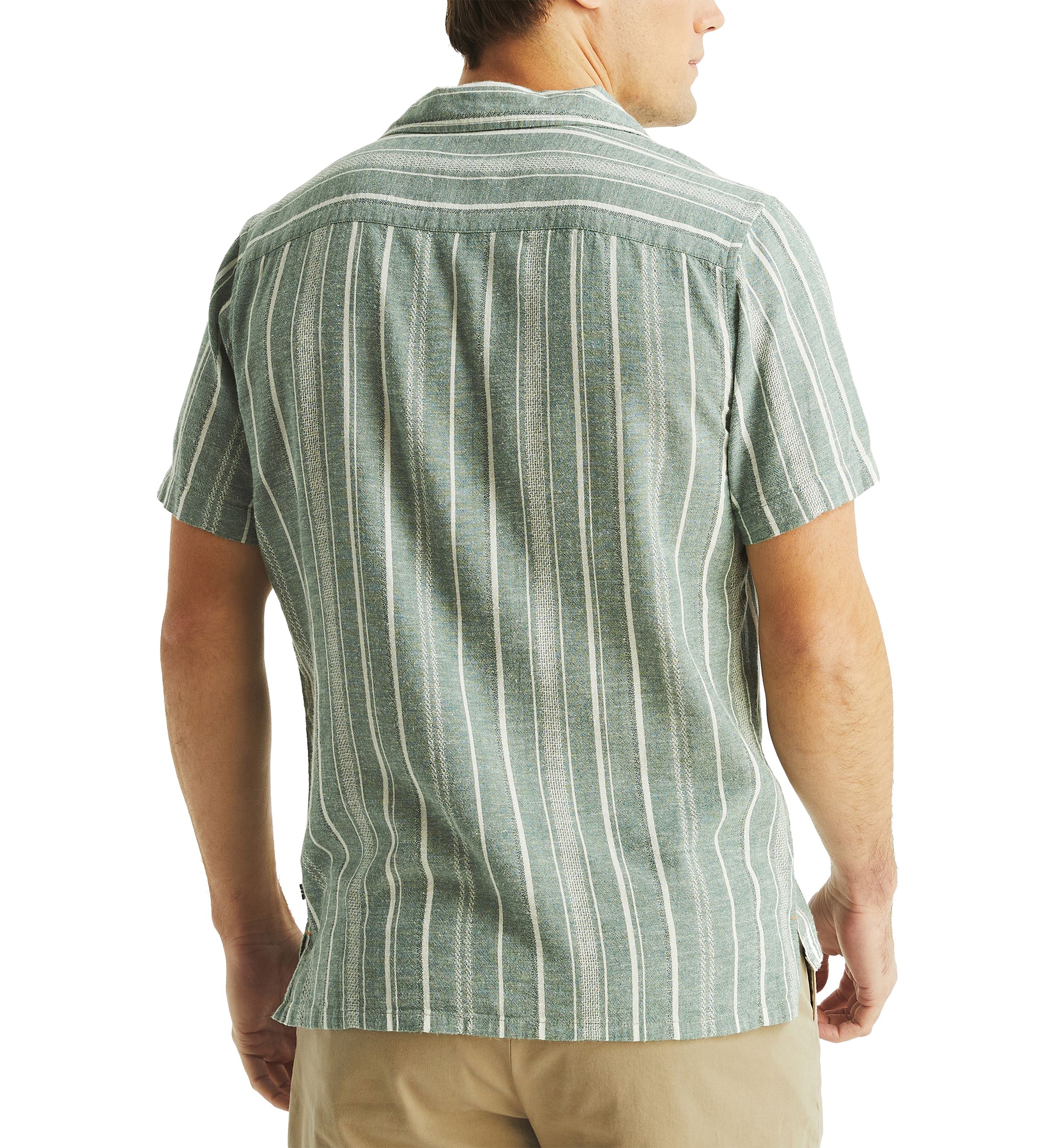 Big & Tall Striped Short Sleeve Camp Shirt