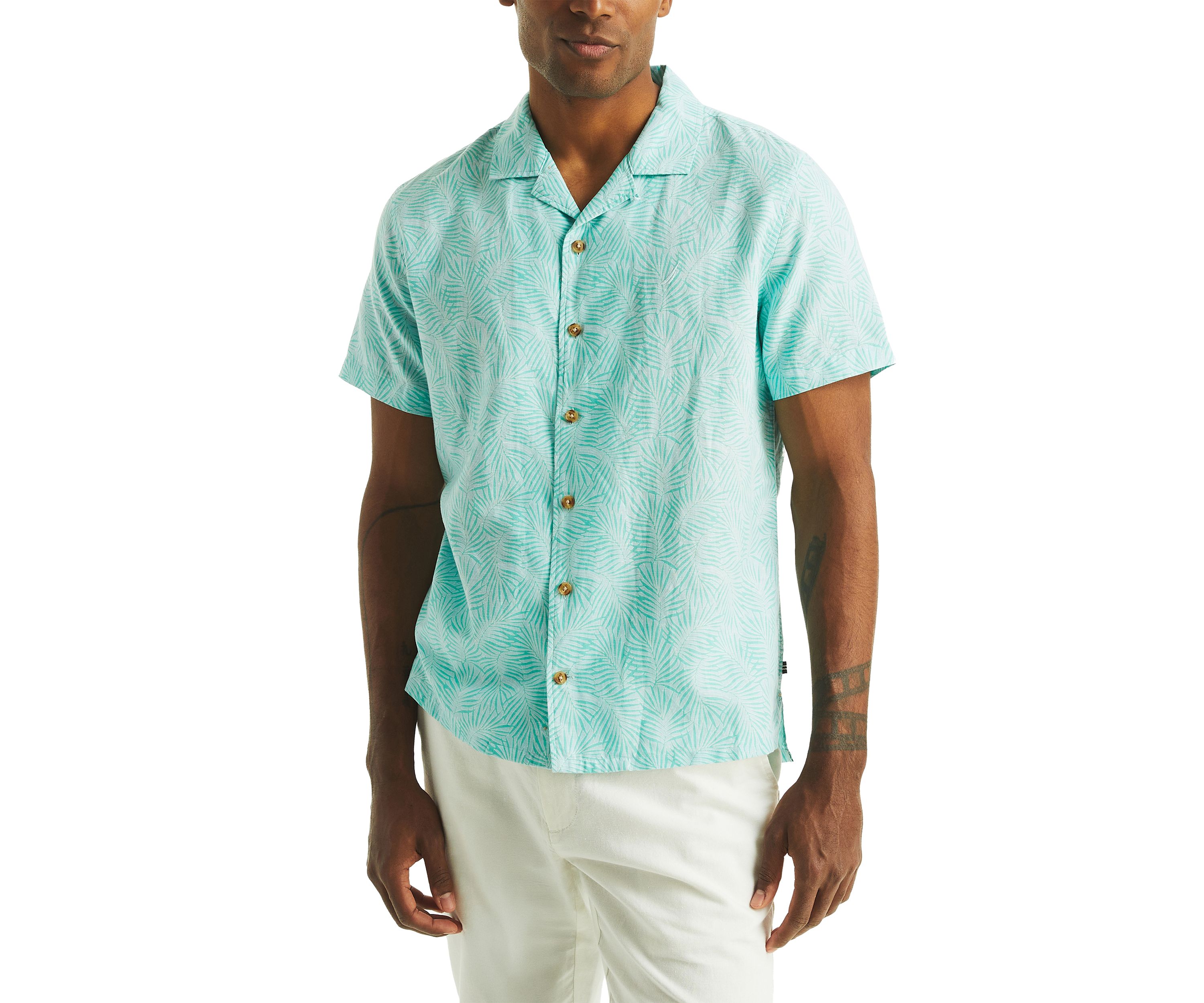 Big & Tall Printed Short Sleeve Camp Shirt