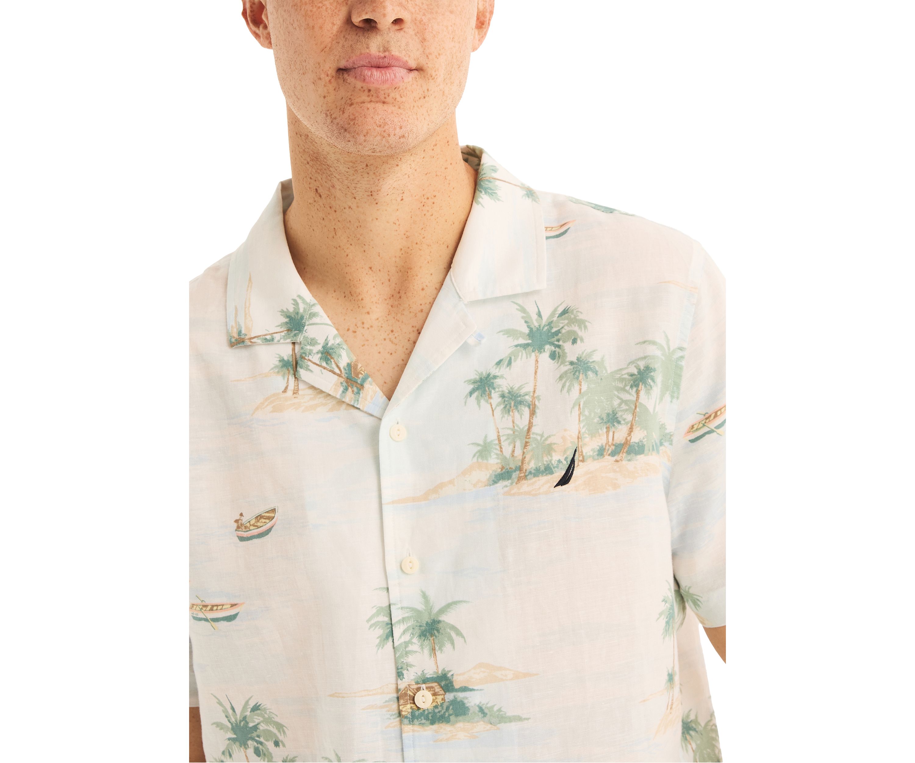 Big & Tall Nautica Printed Short-Sleeve Camp Shirt