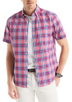 Nautica Men's Big & Tall Plaid Short Sleeve Shirt, 4XL Big