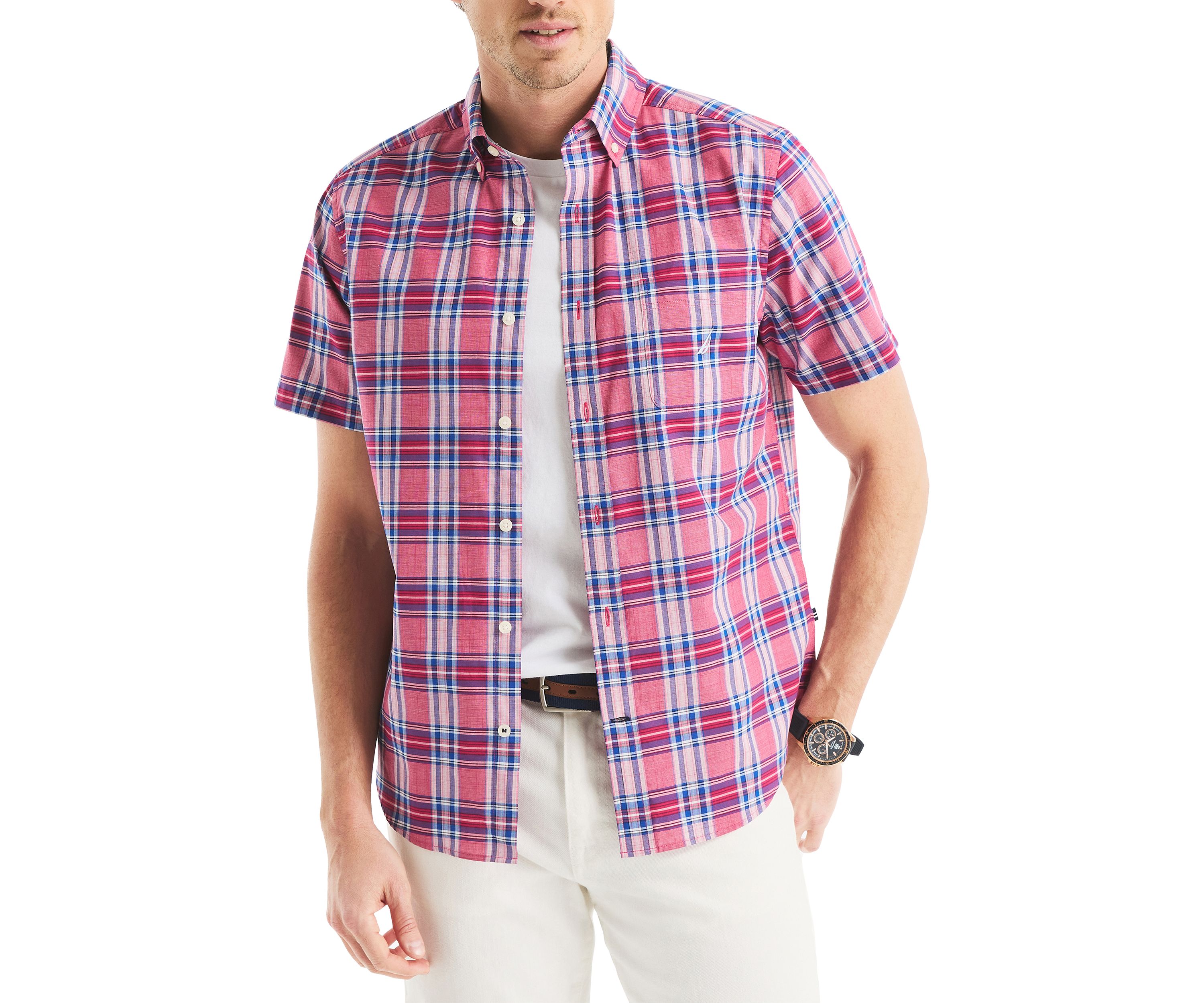 Big & Tall Plaid Short Sleeve Shirt