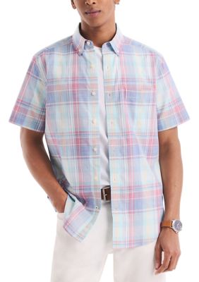 Nautica Men's Big & Tall Plaid Short-Sleeve Shirt, 4XL Big
