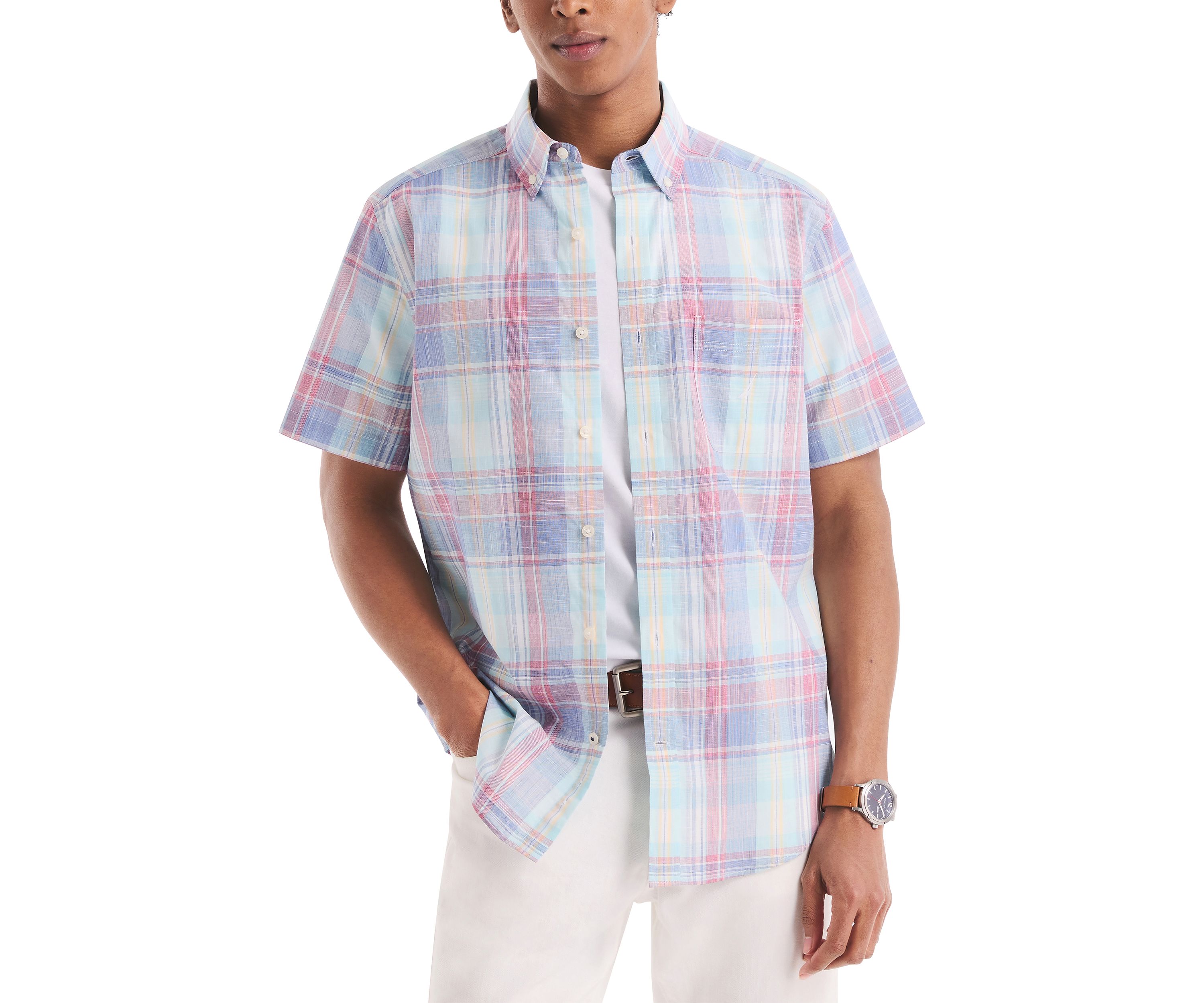 Big & Tall Plaid Short-Sleeve Shirt