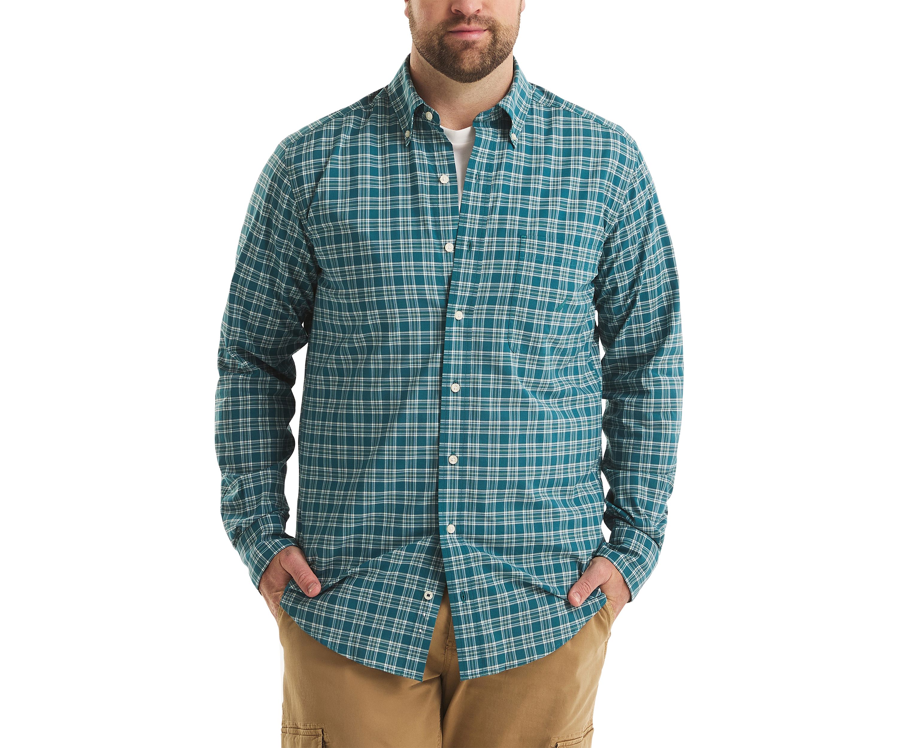 Big & Tall Long Sleeve Plaid Dress Shirt 