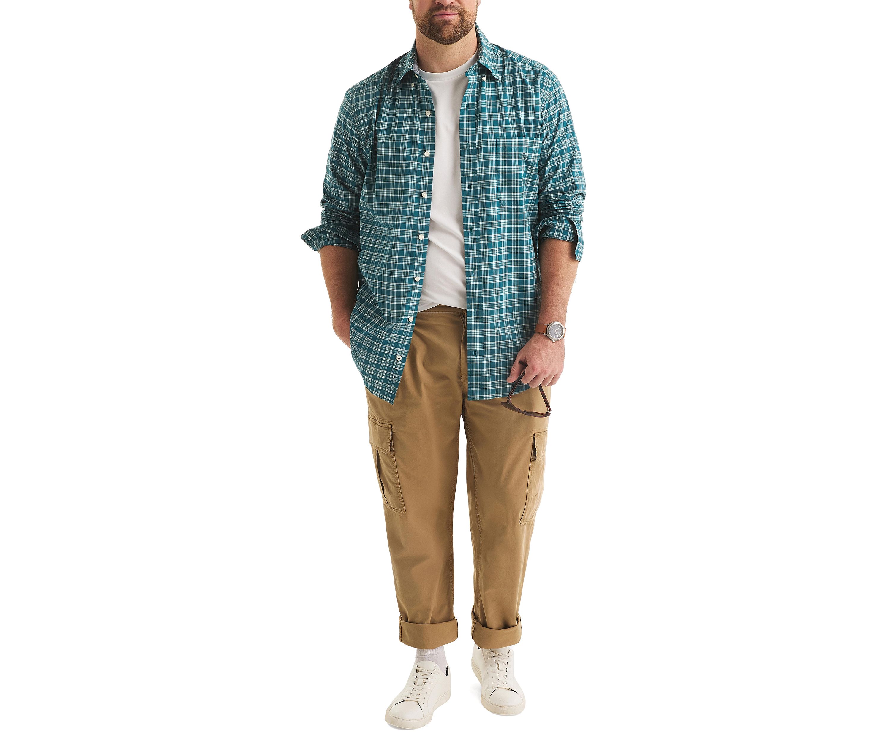 Big & Tall Long Sleeve Plaid Dress Shirt 