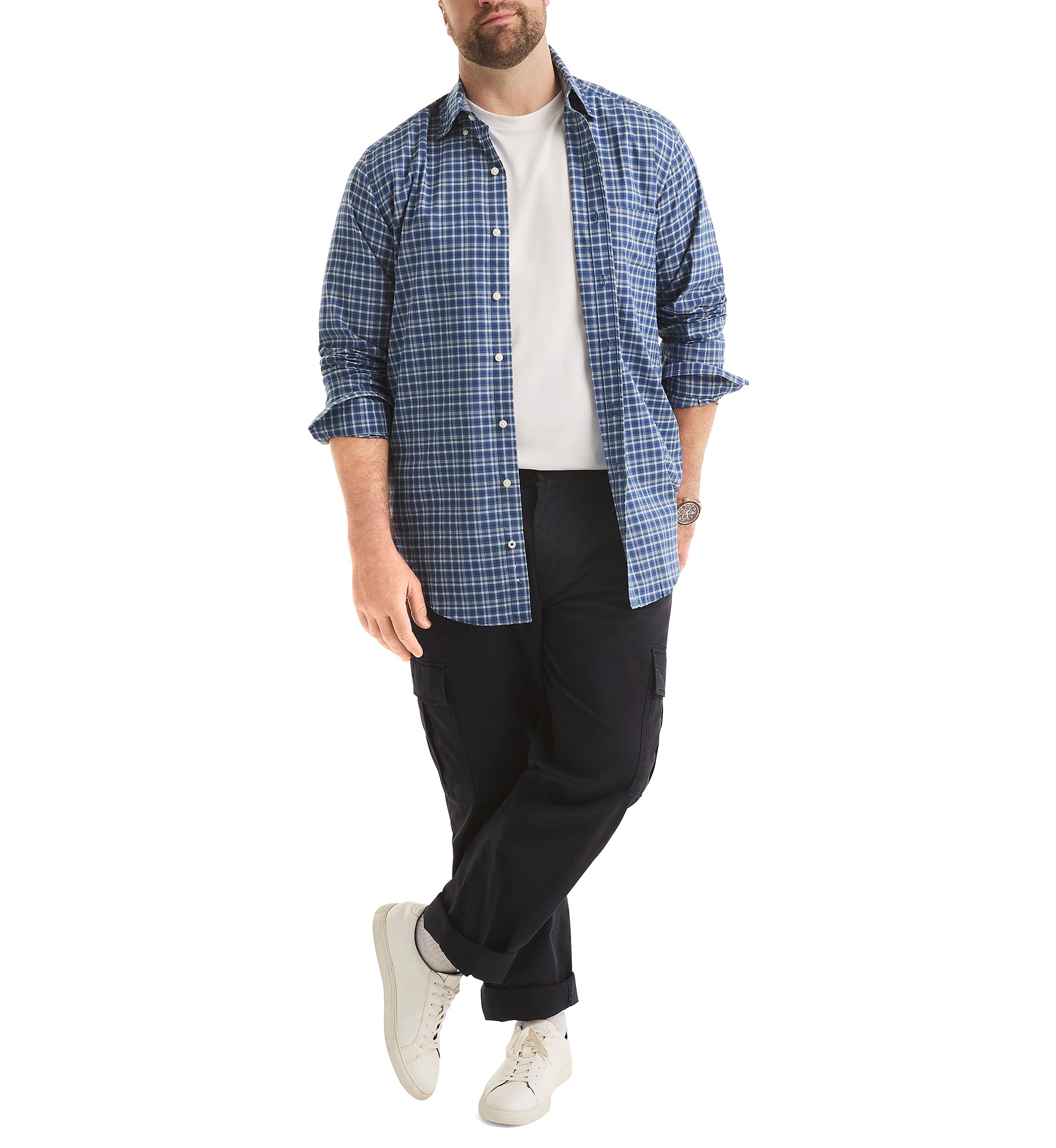 Big & Tall Long Sleeve Plaid Shirt 