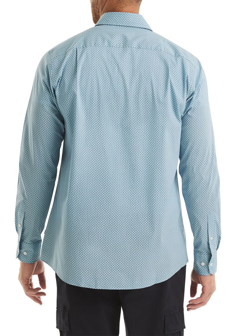 Big & Tall Long Sleeve Printed Button Up Shirt 