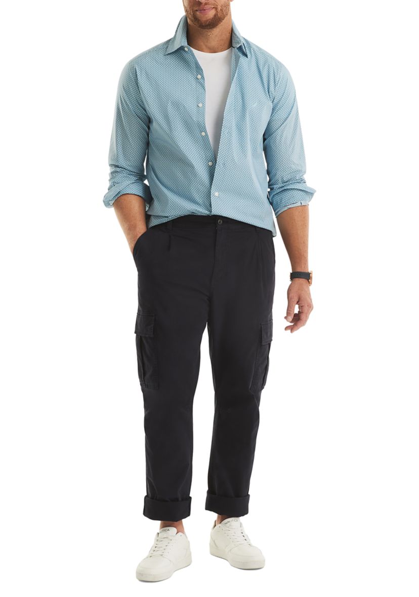 Big & Tall Long Sleeve Printed Button Up Shirt 