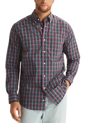 Nautica Men's Big & Tall Long Sleeve Plaid Button Down Shirt