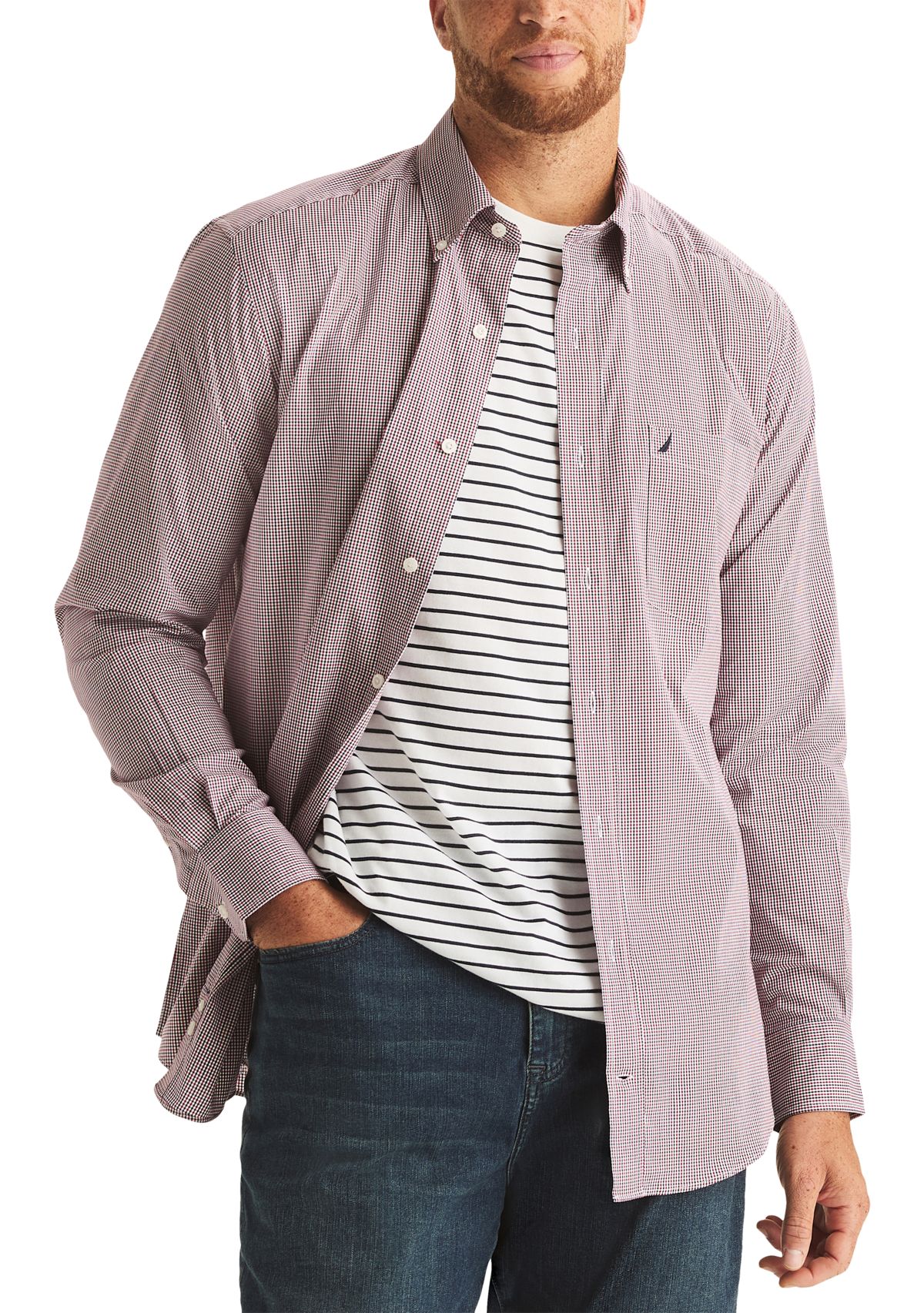 Big & Tall Long Sleeve Plaid Shirt