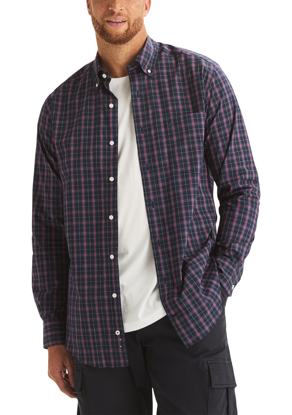 Big & Tall Long Sleeve Plaid Button Down Shirt