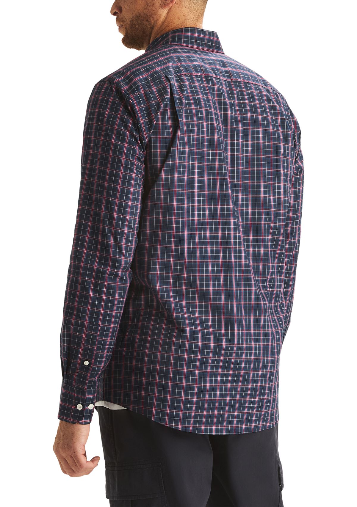 Big & Tall Long Sleeve Plaid Button Down Shirt