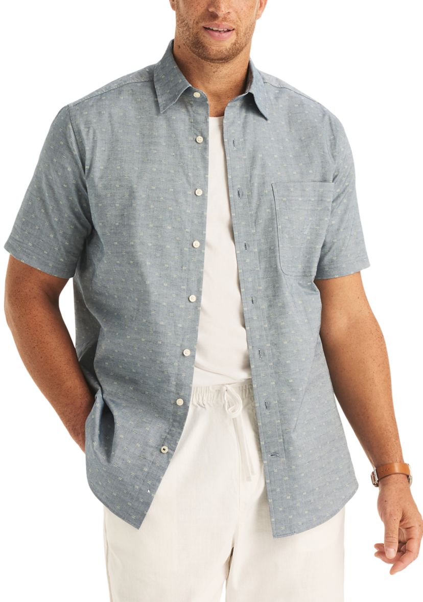 Nautica Big & Tall Short Sleeve Oxford Dobby Shirt | Belk