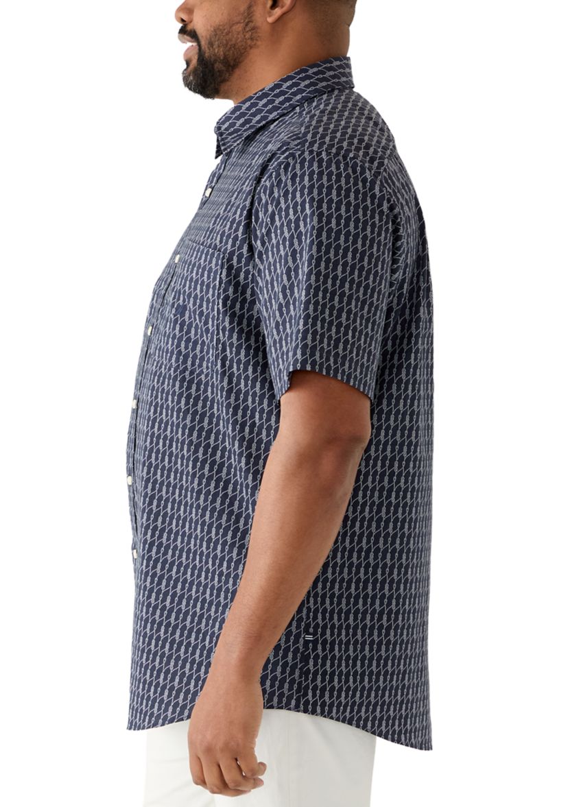 linen short dress Faherty Linen-Blend Denim Malibu Mini Dress