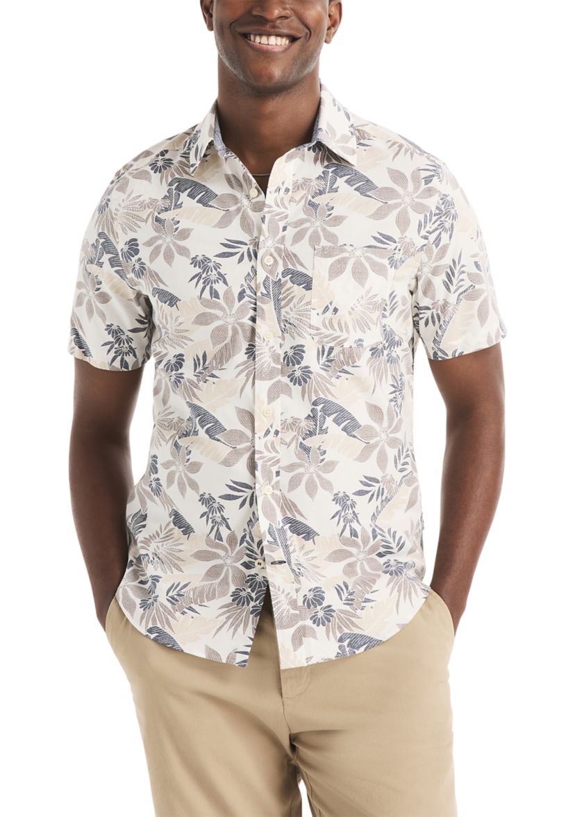 nautica big and tall dress shirts Nautica Men's Big & Tall Seersucker Striped Short Sleeve Shirt, XLT, Cotton