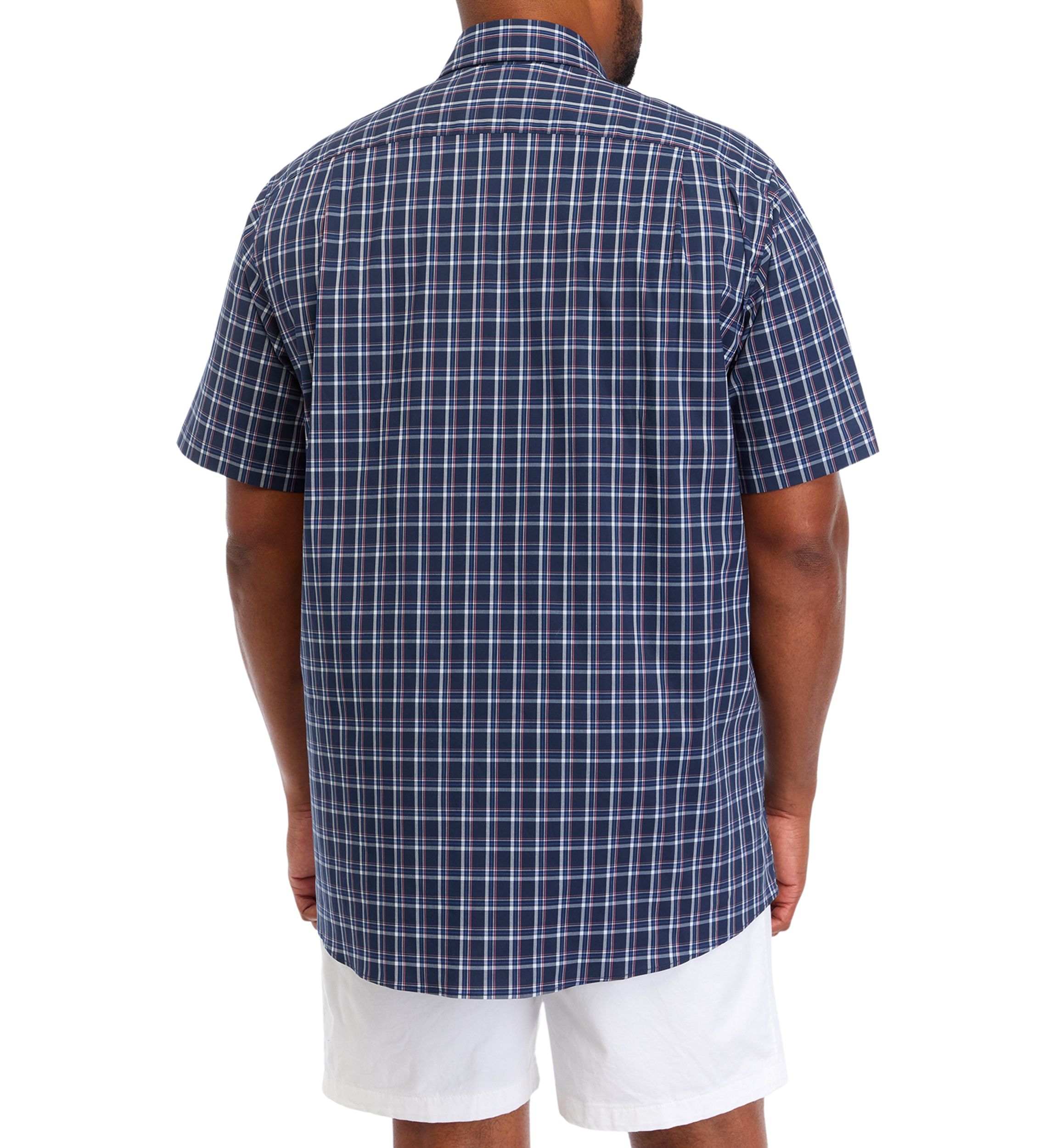 Big & Tall Short Sleeve Navtech Plaid Shirt