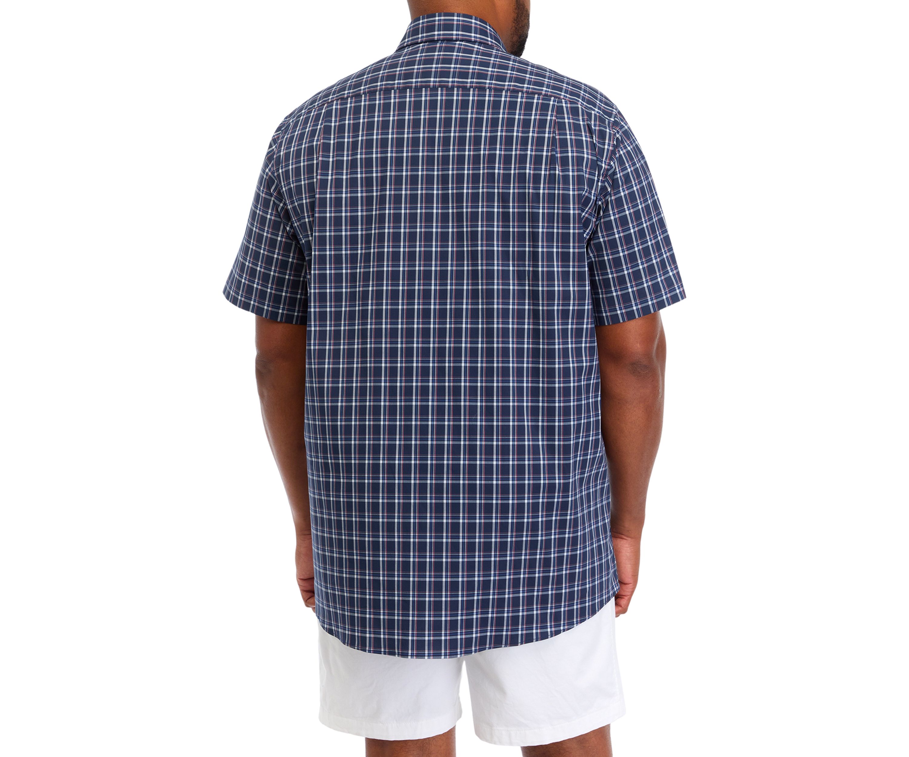 Big & Tall Short Sleeve Navtech Plaid Shirt