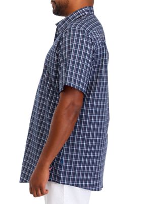 Big & Tall Short Sleeve Navtech Plaid Shirt