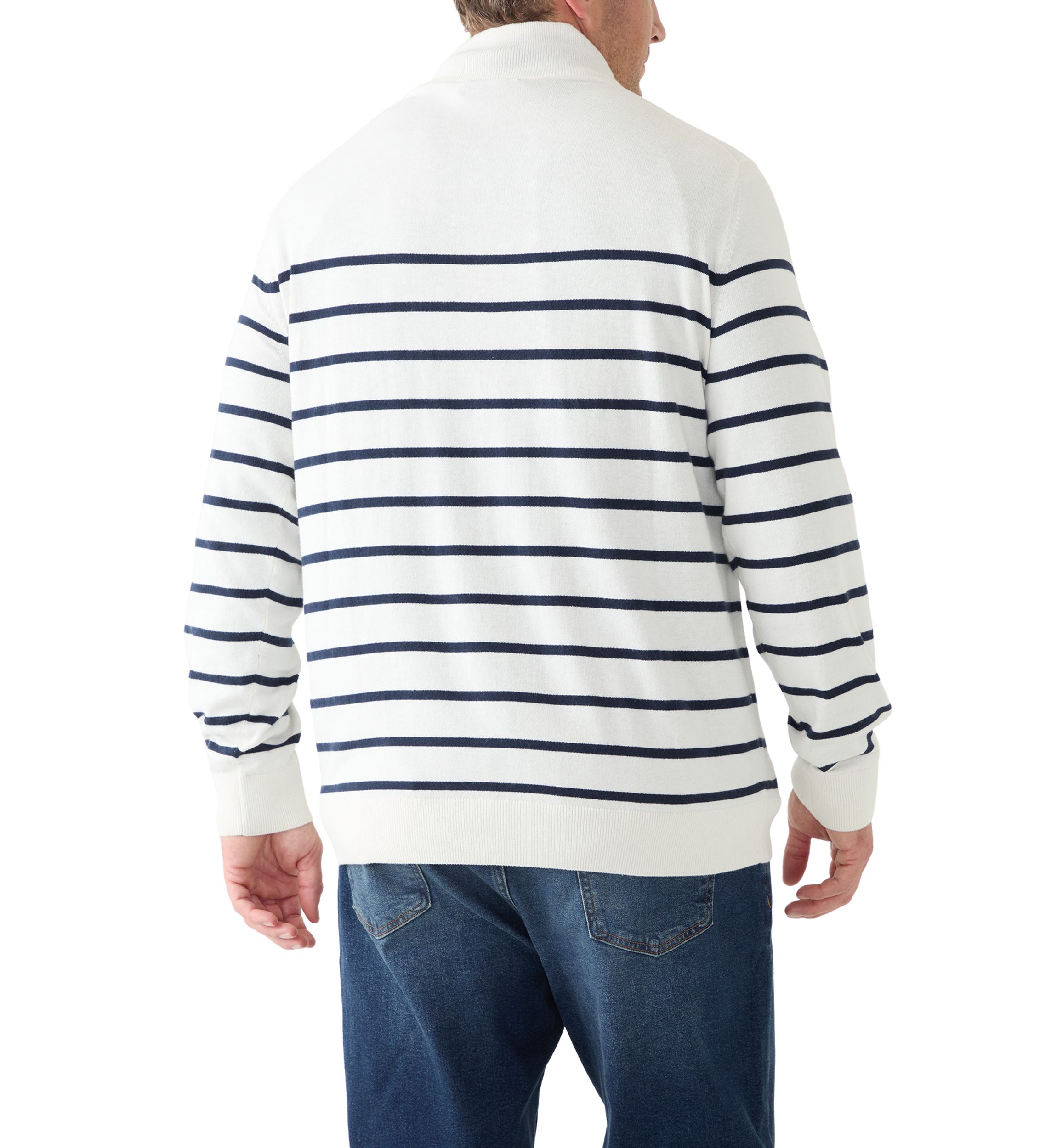 Big & Tall Navtech Striped Quarter-Zip Sweater