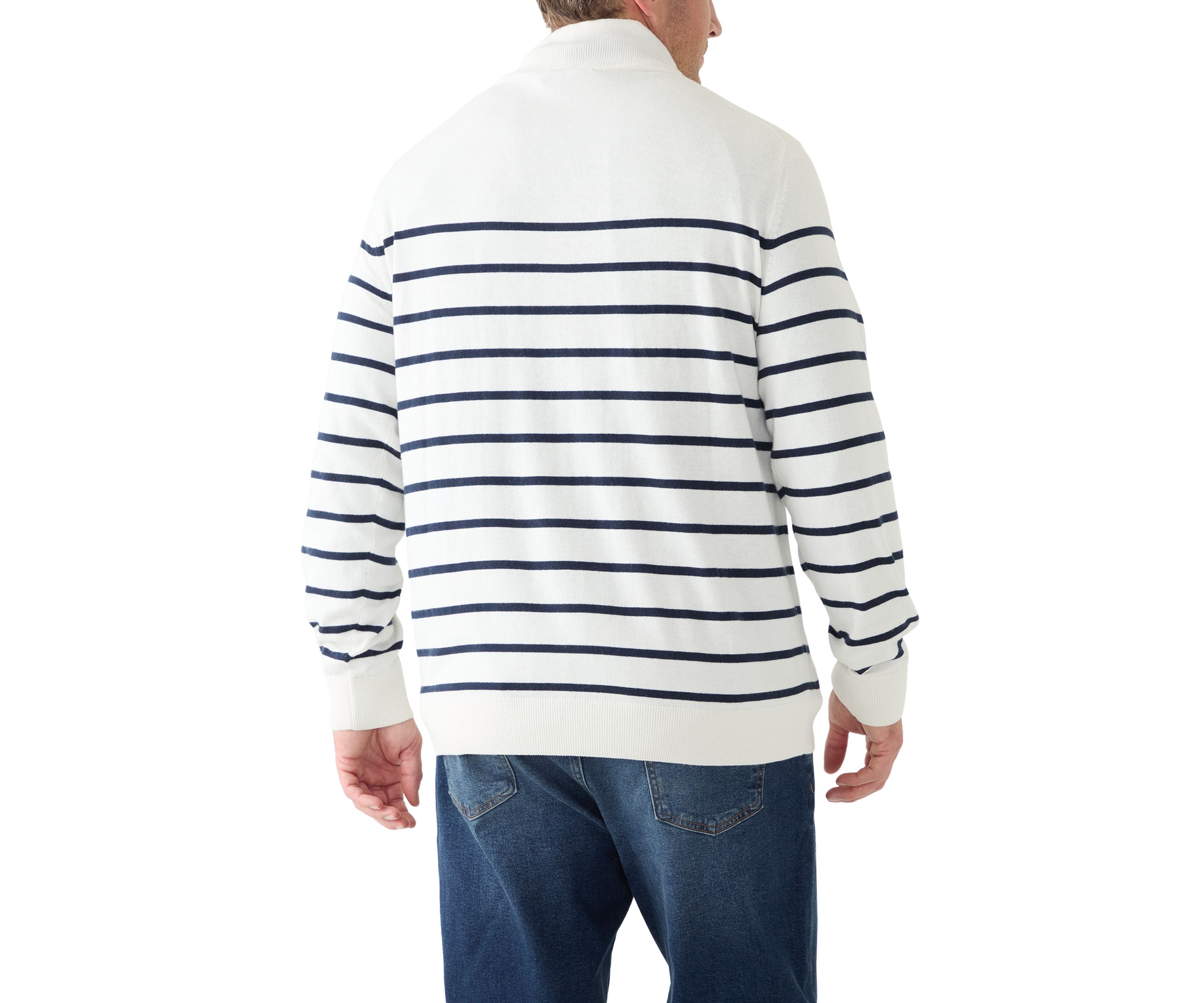 Big & Tall Navtech Striped Quarter-Zip Sweater