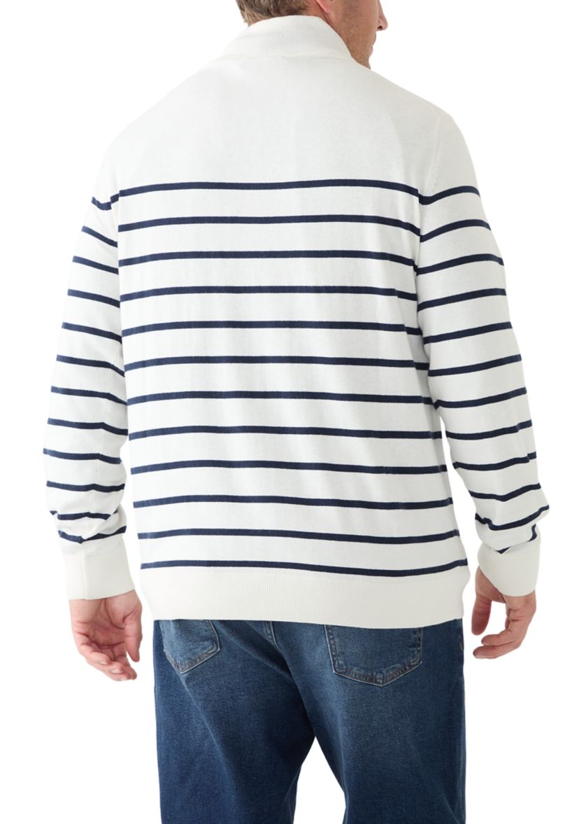 Big & Tall Navtech Striped Quarter-Zip Sweater