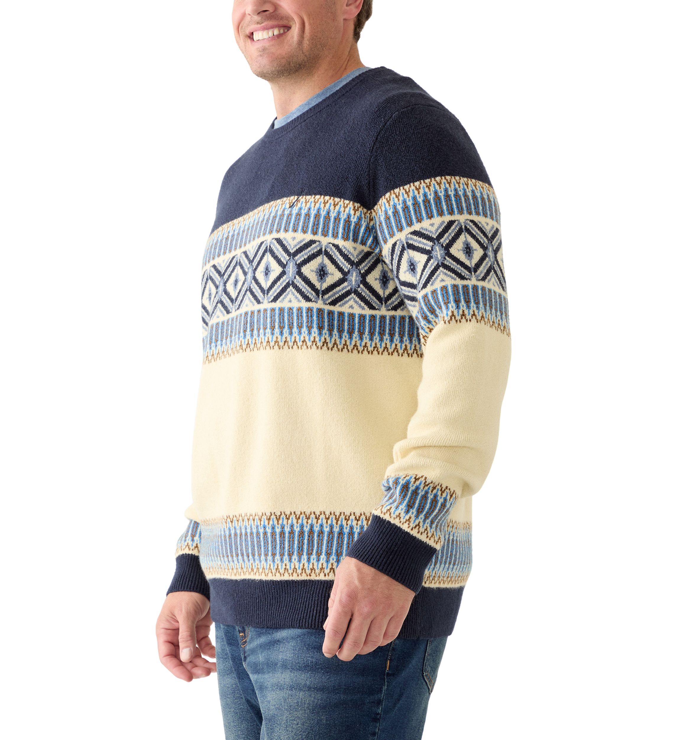 Big & Tall Fair Isle Crew Neck Sweater