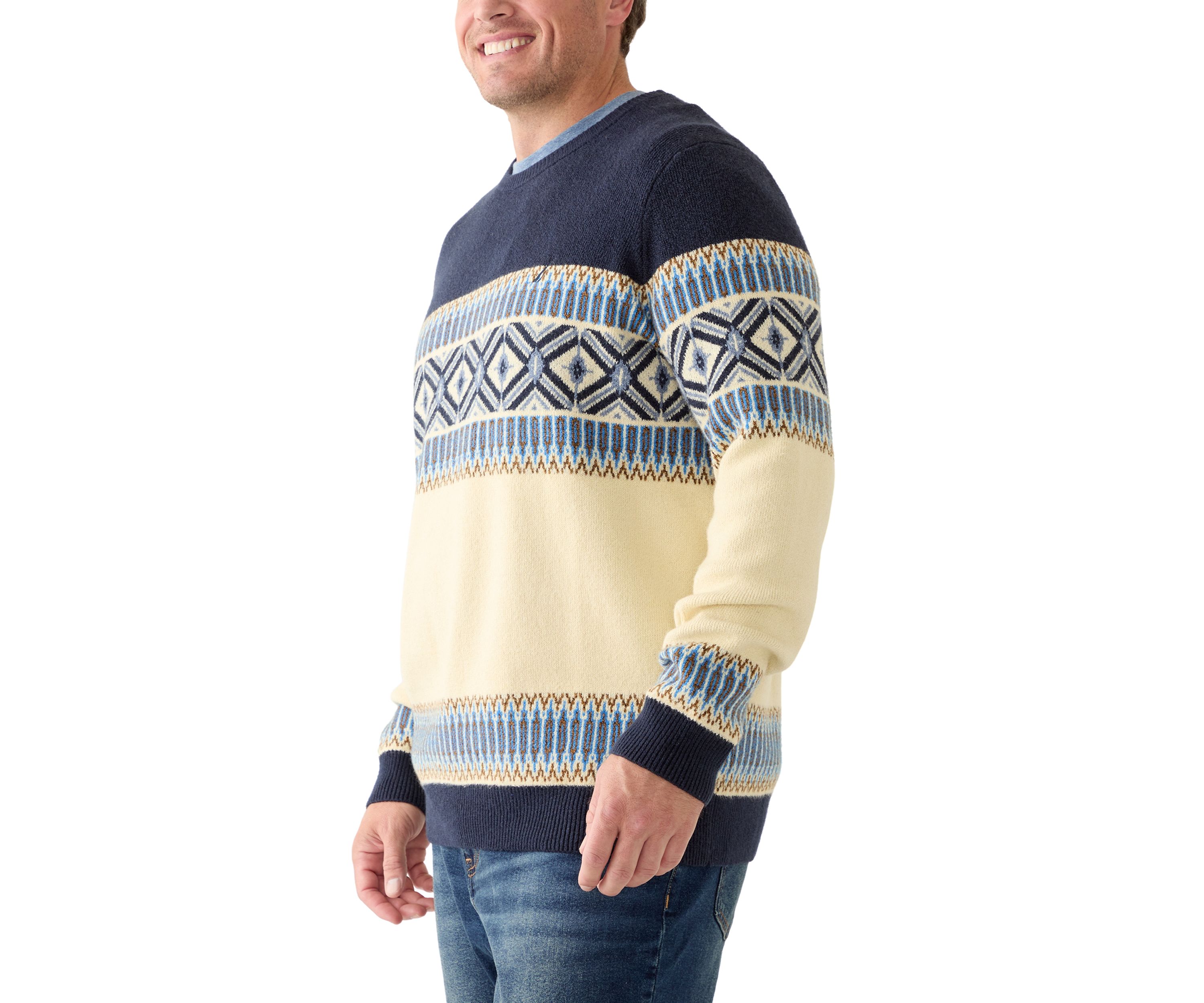 Big & Tall Fair Isle Crew Neck Sweater