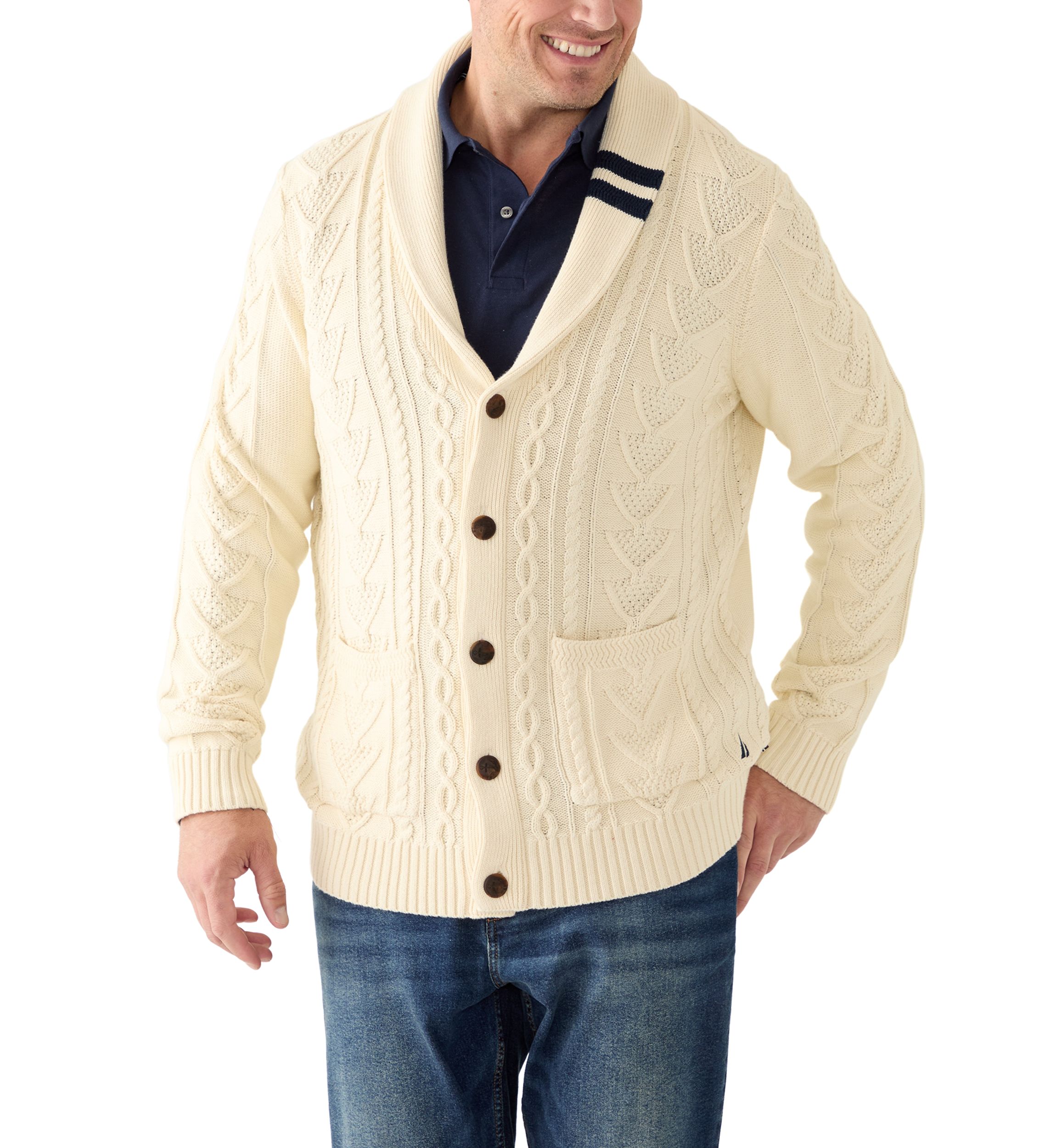 Big & Tall Cable-Knit Cardigan