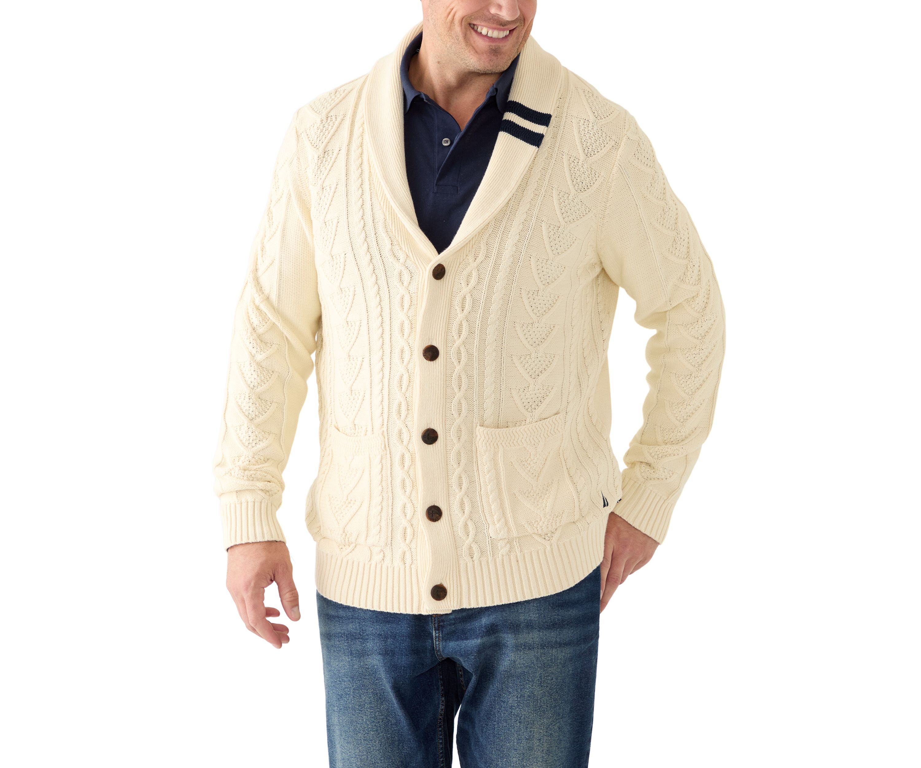 Big & Tall Cable-Knit Cardigan