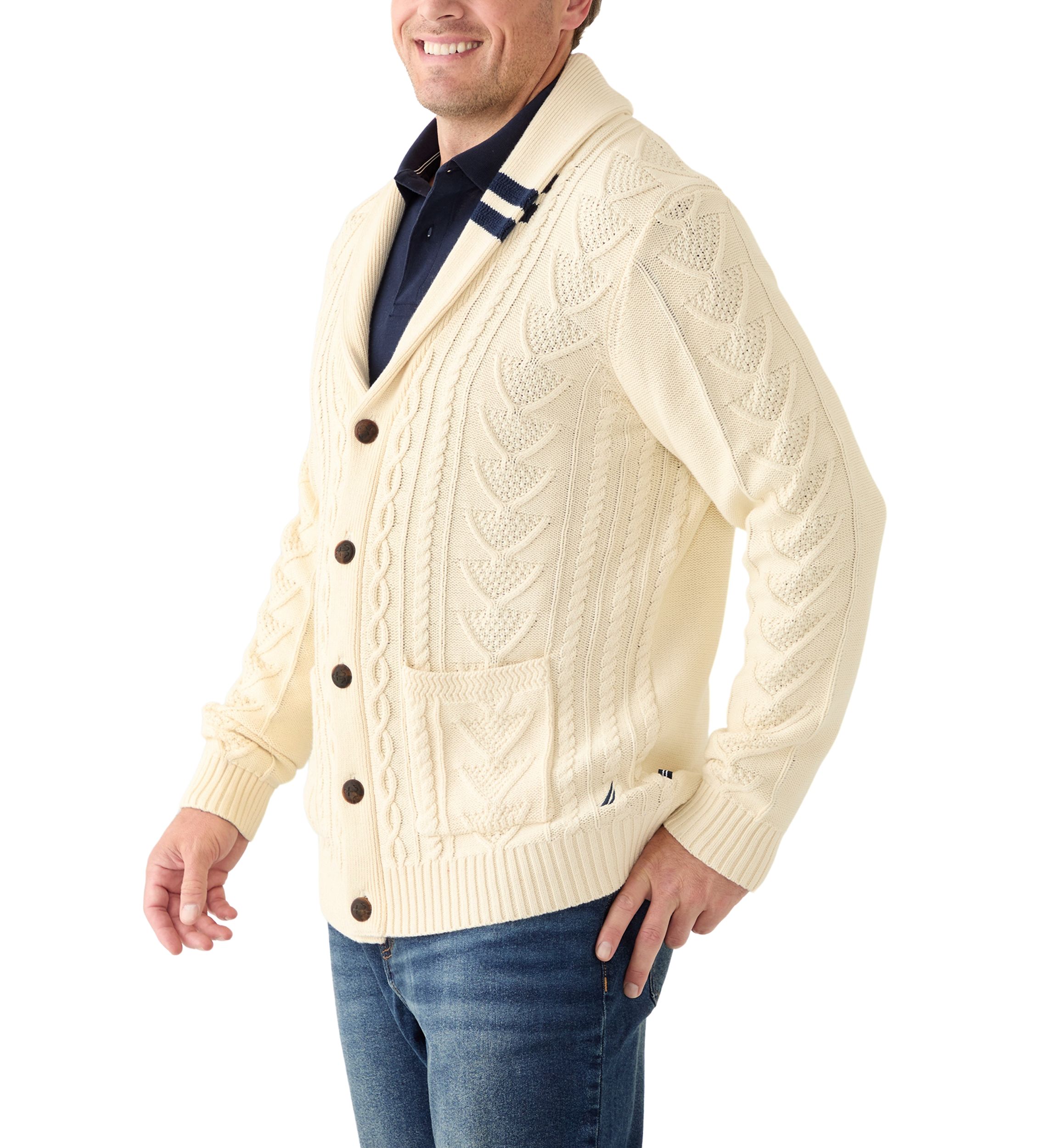 Big & Tall Cable-Knit Cardigan