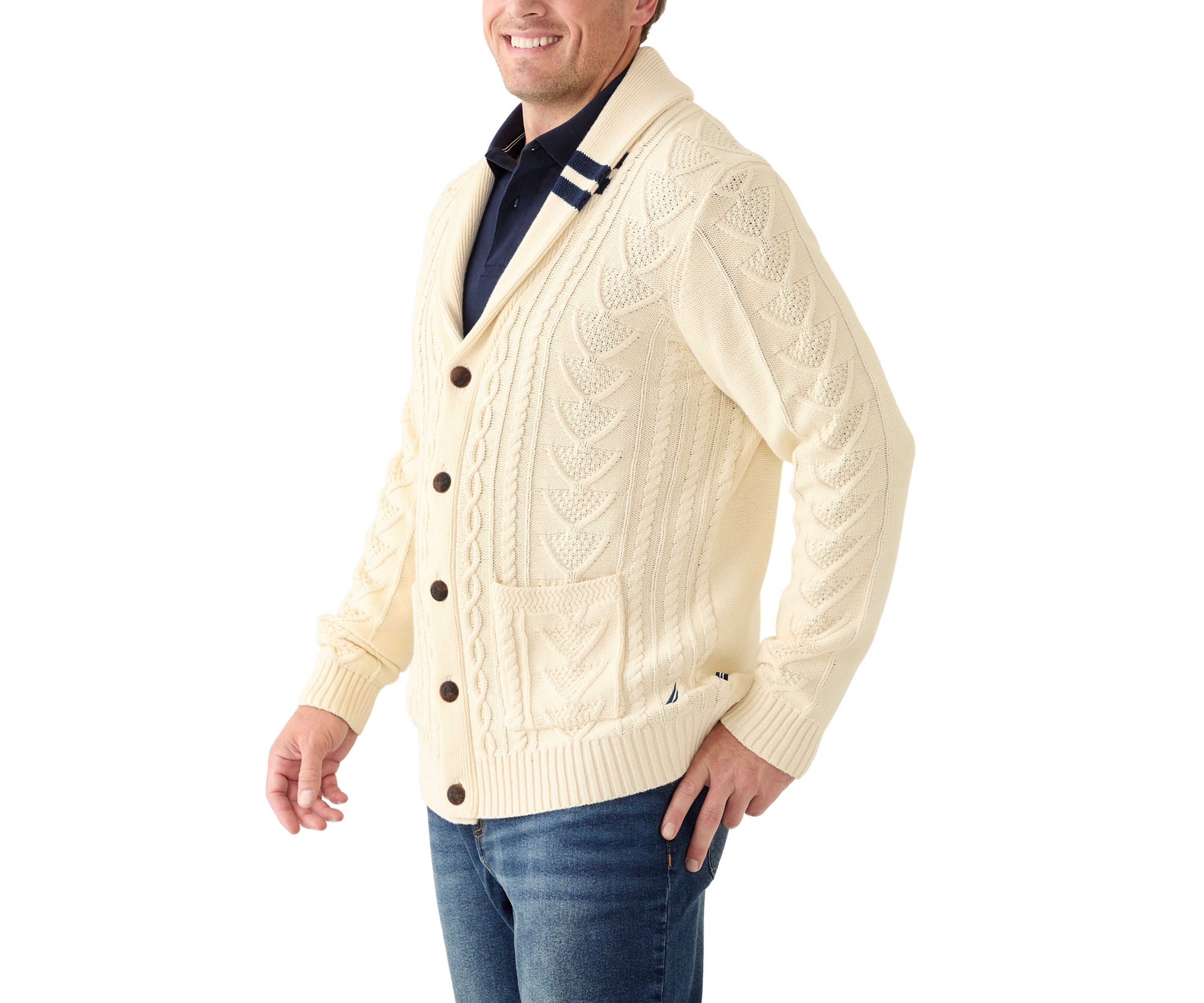 Big & Tall Cable-Knit Cardigan