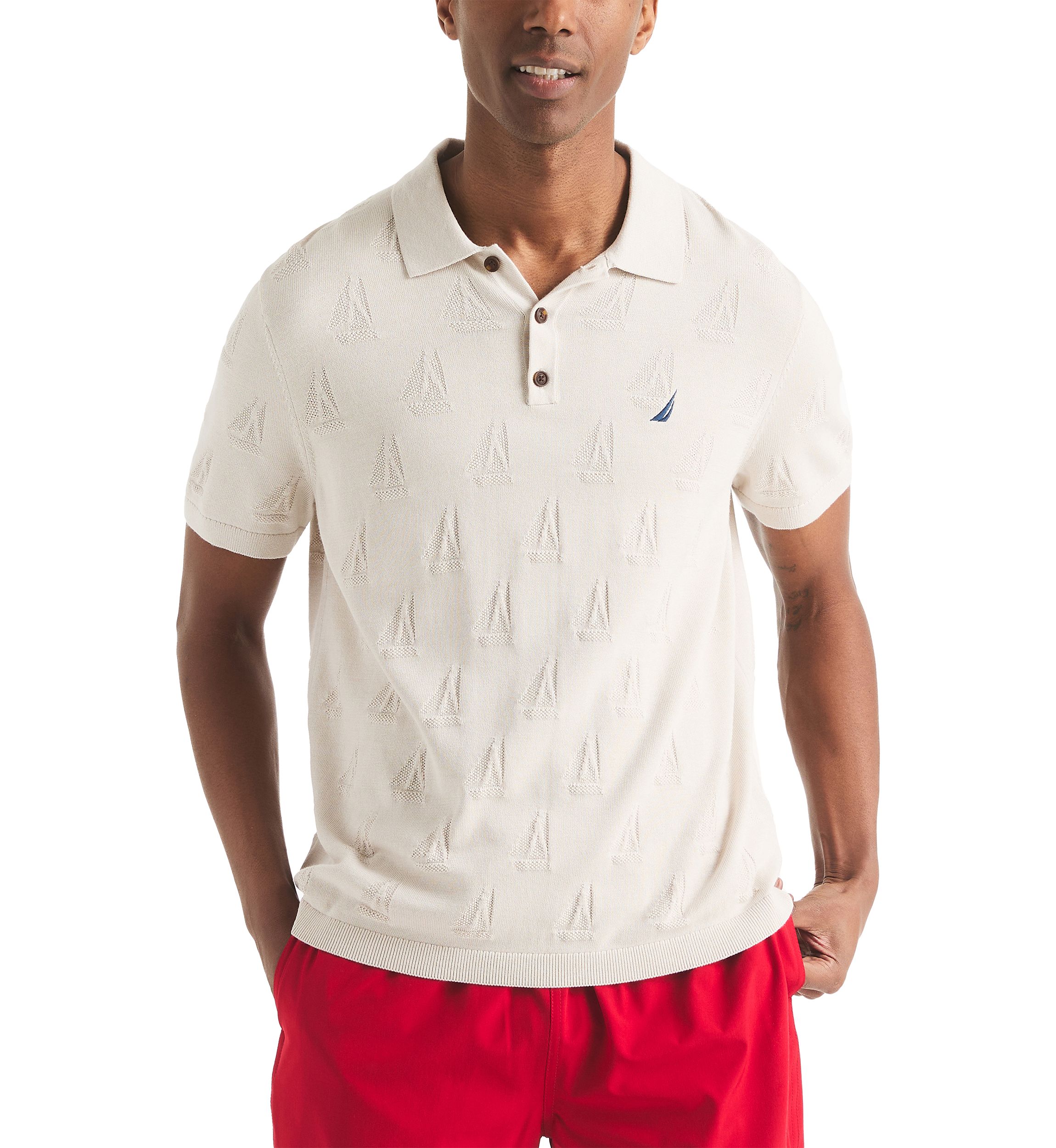 Big & Tall Textured Sweater Polo Shirt
