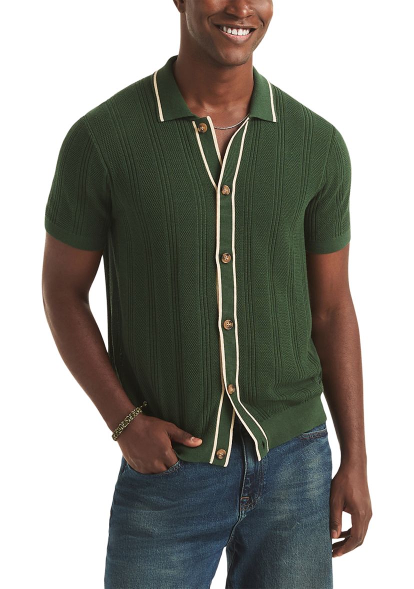 Nautica Big & Tall Textured Open Front Polo Sweater | Belk