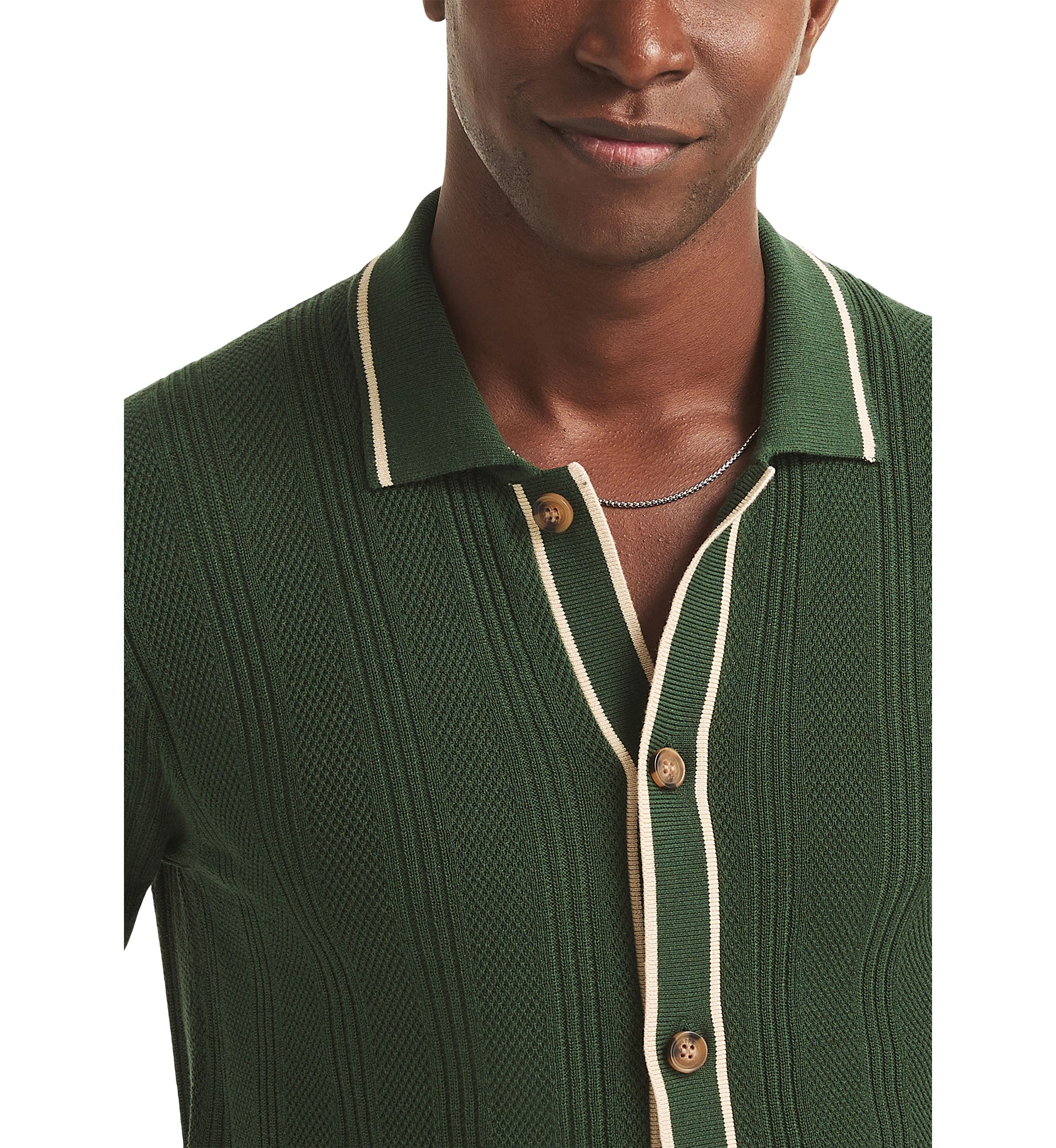 Nautica Big & Tall Textured Open Front Polo Sweater | Belk