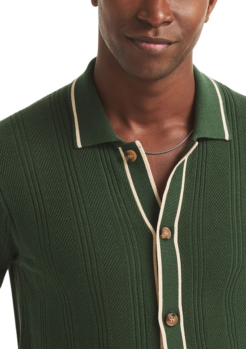 Nautica Big & Tall Textured Open Front Polo Sweater | Belk