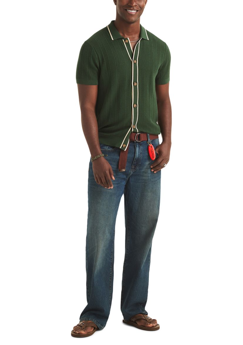 Nautica Big & Tall Textured Open Front Polo Sweater | Belk