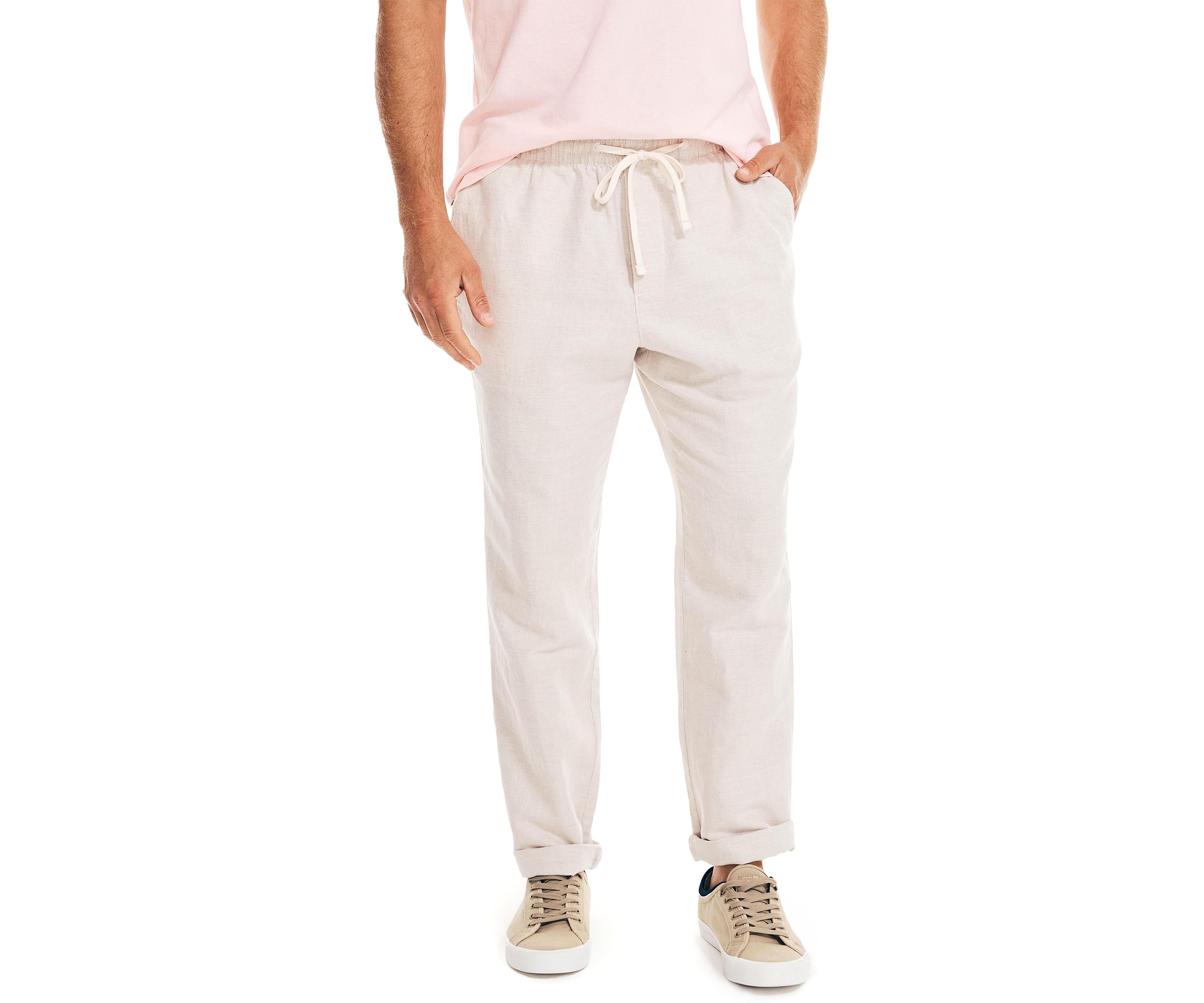 Classic Fit Drawstring Linen Pants 